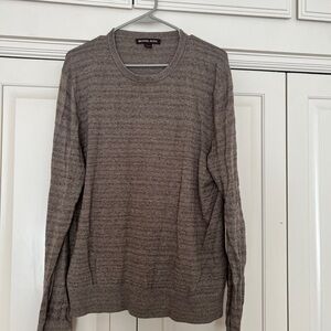 Michael Kors Brown Crewneck Sweater with Textured Knit